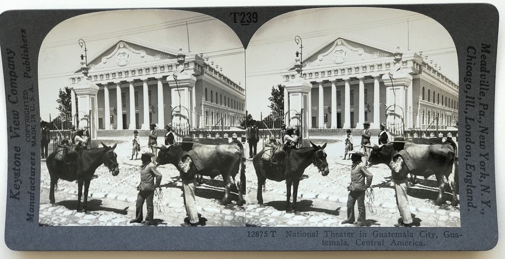 Guatemala Before The National Theatre Photo Stereo Stereo Image Vintage
