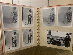 Vintage Motorcycle Parts Shop Advertising Photo Album – Topless Female Model