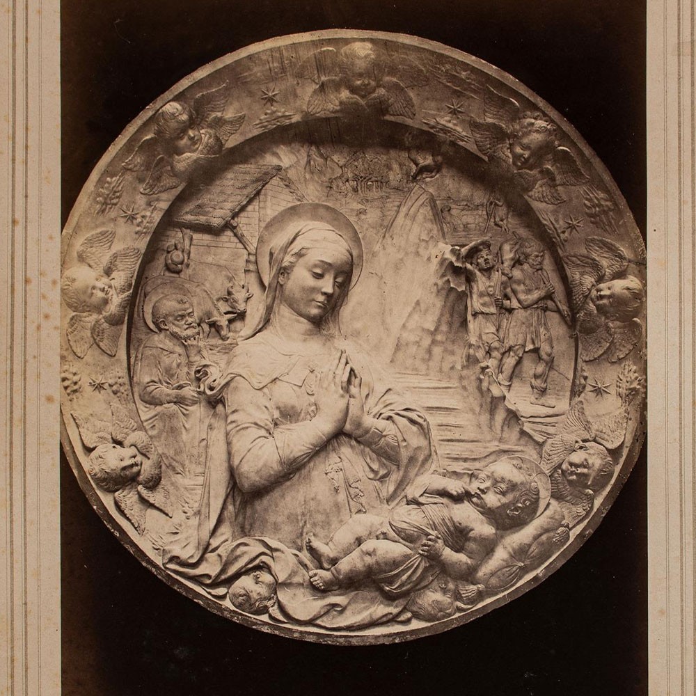Johannes Nöhring Mary with Child Reproduction Photograph after Rosselino 19th Century