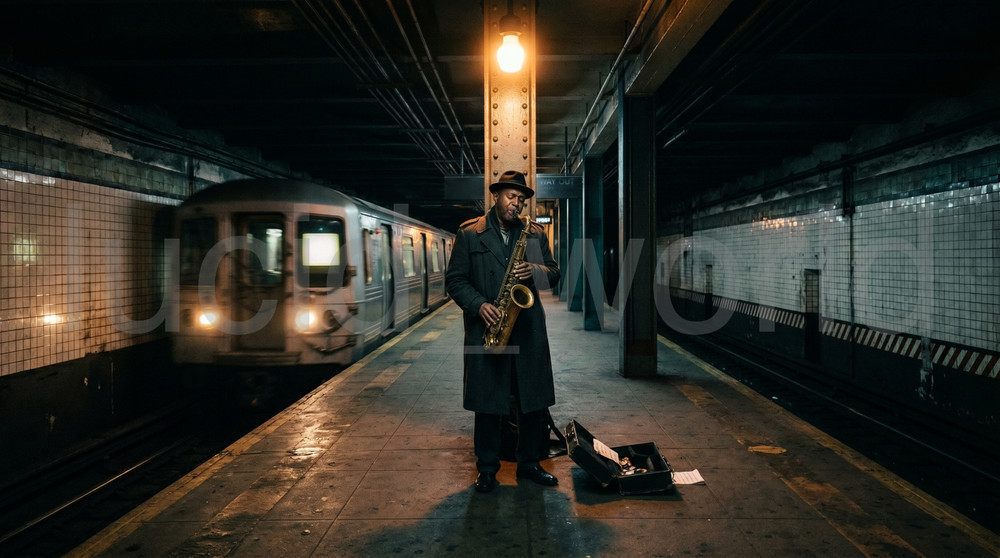 Jazz Saxophone Subway Digital Download File Musician Blues Art Print Wall Decor