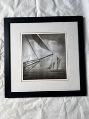 Michael Kahn Sailboat Series Black & White Framed Wall Art Home Design Nautical