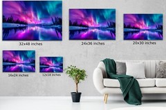 Northern Lights Aurora Borealis Photography, Northern Lights Canvas Art Print