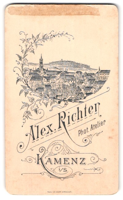Photograph Alex. Richter, Kamenz, view Kamenz i/S., panorama, front. pretty
