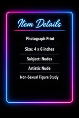 Contemporary Artistic Nude 4×6 Photograph Fine Art Color Print Female Study