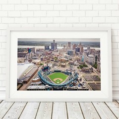 Comerica Park Aerial View Photo, Detroit Tigers Wall Art Photography