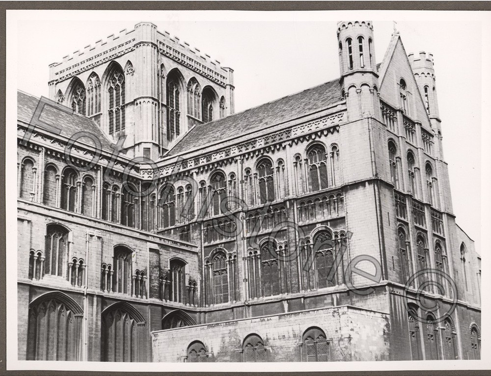 Photo England Ely Cathedral Architectural Facade Tower 1959