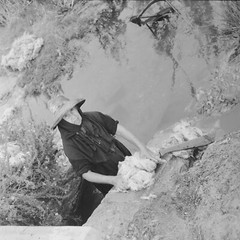 Photo Paper Analog Spain Farmer Laundress 1960 Size 40x40cm