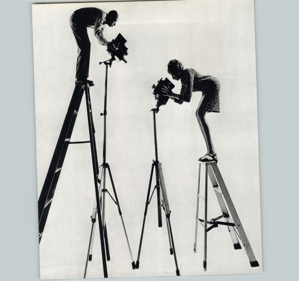 1972 1954 Philippe Halsman & YVONNE Ladder Camera Self Portrait Photo Gravure