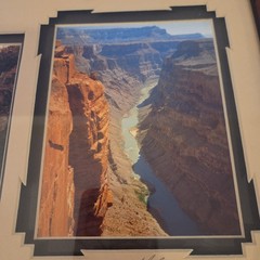 Vintage Alain Briot Landscape Triptych Signed Southwestern Navajo Style Frames