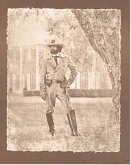 NEWLY FOUND! HENDRICKSON B&W Sepia Photo Print CIVIL WAR SOLDIER W/ SWORD 8X10″