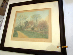 Antique Wallace Nutting Tinted Photo “Where Grandma was Wed” w/Ink Signature