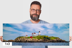 Beacon of Beauty: Nubble Lighthouse Cape Neddick Maine Metal Canvas Wall Art