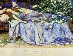 RARE HENRY MEYNELL RHEAM THE SLEEPING BEAUTY HEAVY CARDSTOCK PRINT LITHOGRAPH