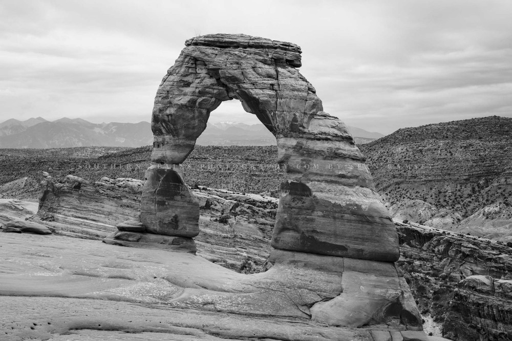 Delicate Arch Photography Print: Utah Black & White Arches National Park Picture