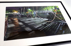 Color Photo, Paint with Light, Graffitti Street Scene Surreal Signed Framed EUC