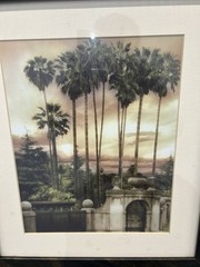 Vintage Serene Palms Framed Photograph Palms View by John Bilecky Vintage Art