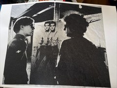 Pop Culture Image Figures Viewing Elvis Presley Photo – Printed Reprodution