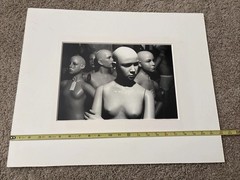 MANNEQUIN PHOTO Art Matted W Matte 22 X 18 Black And White Unknown Artist