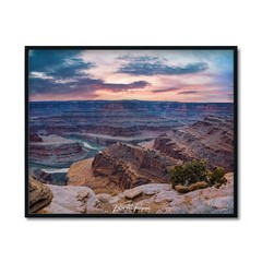 Dead Horse Point Utah- Canyon Sunset Framed Canvas Landscape Photograph Wall Art
