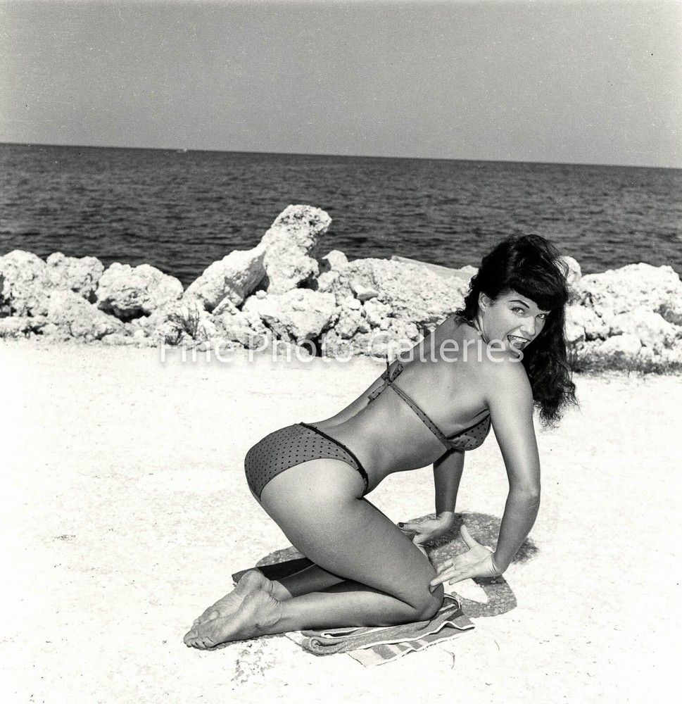 1954 Vintage BETTIE PAGE By BUNNY YEAGER Key West Original Stamped Silver Photo