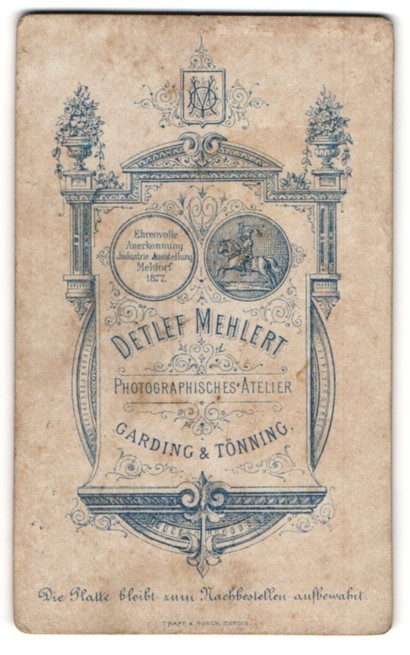 Photograph Detlef Mehlert, Garding, monogram of the photographer on address of the
