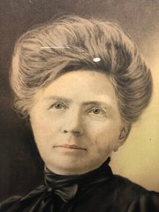 Antique Victorian Woman in Black Sepia Portrait Painted Gold Wood Frame 19 x 13