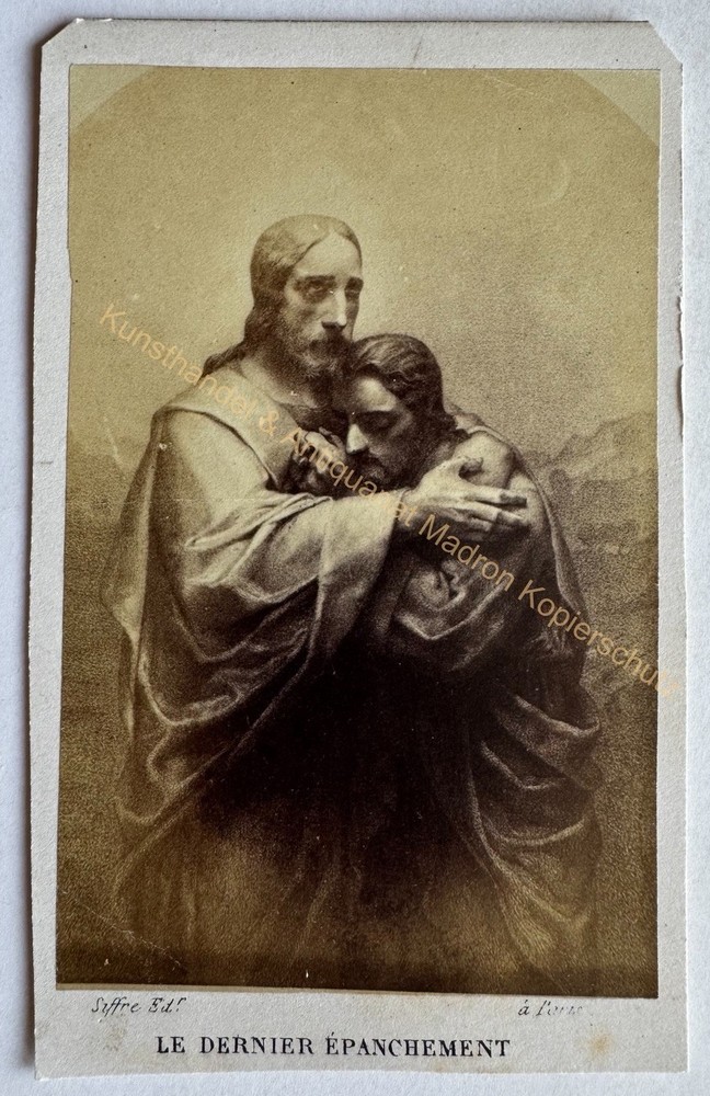 orig. CDV photo photograph picture old around 1870 Jesus Christ devotional picture