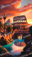 Digital Art Picture Image Photo Wallpaper Background Desktop AI – Rome Coliseum