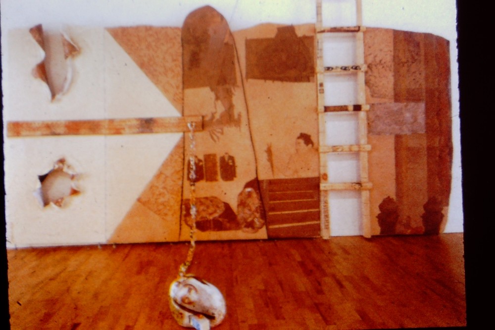 Vintage Art History 35mm Glass Slide Robert Rauschenberg DIRT SHRINE 1982