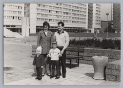 Cottbus – Family at the City Gate – GDR Architecture – Old Photo