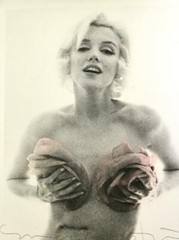 BERT STERN ~MARILYN MONROE ROSES, 20 x 24 Pink Roses-Signed + Hand Painted