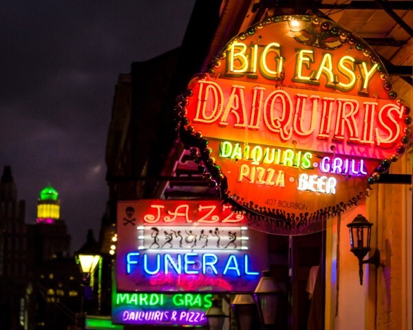 8×10 Photo of Colorful Neon Signs in New Orleans, LA. Free Shipping.