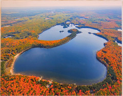 Lac du Lune, Vilas County, Land o’ Lakes, Wisconsin Aerial Photo. Frame Optional