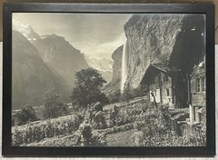 Antique GEBRUDER WEHRLI Staubbach Falls SWITZERLAND Waterfall Landscape PHOTO