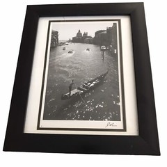 Jesse Kalisher Photo Signature Gondolas on the Grand Canal Black White Venice