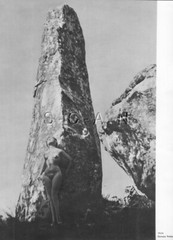 Org French 50s-70s Nude Large (9 x 12) Lithograph- Naturism- Woman- Stone Pillar