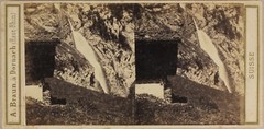 Switzerland Cascade De Sultzbach c1860 Photo Adolphe Braun Stereo Vintage Album