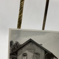 Abandoned Railroad Station Depot 4×5 Black White Glossy Photograph Original