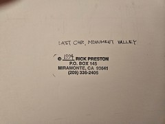 Signed Rick Preston Last Car Monument Valley Navajo Tribal Park Framed Photo Mat