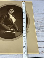 Vintage Edwardian Woman Portrait Photograph Sepia Tone Signed H. Core 1900s