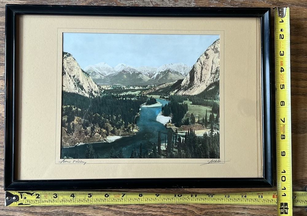 George Noble hand tinted photograph Bow Valley Banff North America