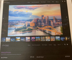 20″ x 30″ Pittsburgh Downtown Scene Large Metal Art “The Point”