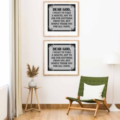 Dear God Gratitude Quote Printable | Inspirational Wall Art Digital Download