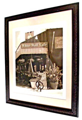 NEW Signed Harriet Duncan Art Print “White Wolf Cafe” Orlando FL Location Framed