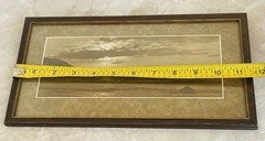 Vintage Sepia Coastal Seascape Photograph Framed & Matted