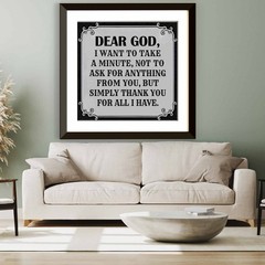 Dear God Gratitude Quote Printable | Inspirational Wall Art Digital Download