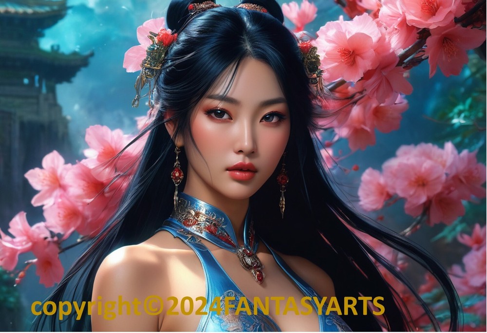 Beautiful Sensual Asian Girl Anime F on Quality semi-gloss Photo Paper 11″ x 17″