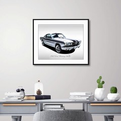 Classic Cars – 1965 Ford Mustang Shelby – Eleanor Gray – Muscle Car – Print