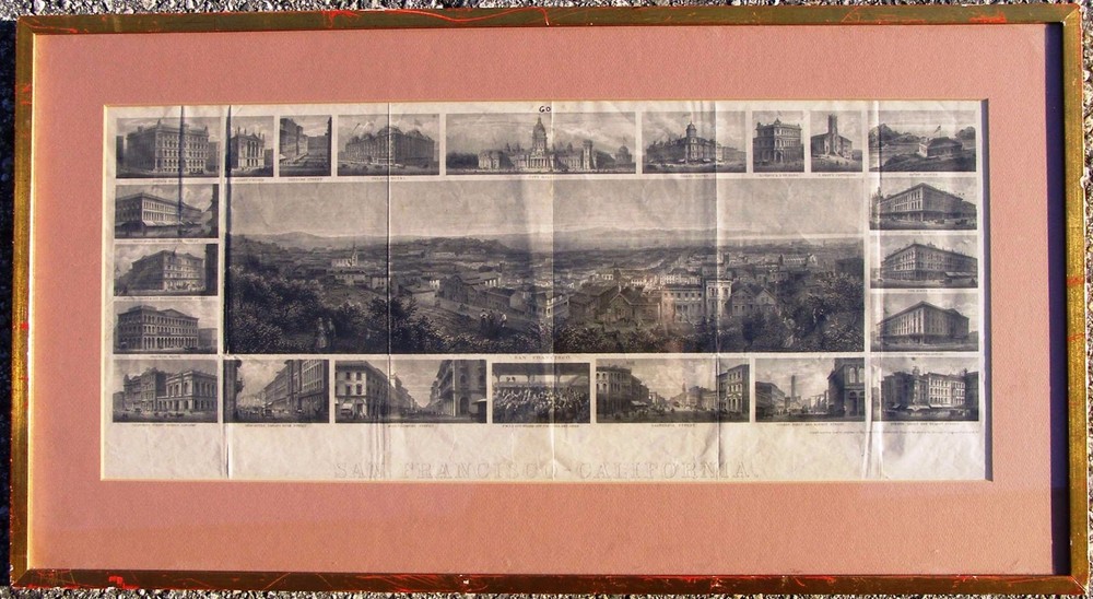 1874 San Francisco, California Print, Matted and Framed. Many different scenes!