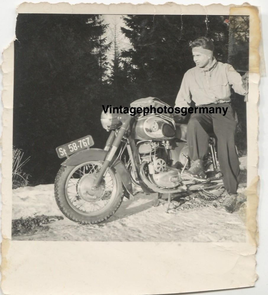 Z6980 Photo 1930s Austria Judenburg Motorcycle Puch Krad License Plate
